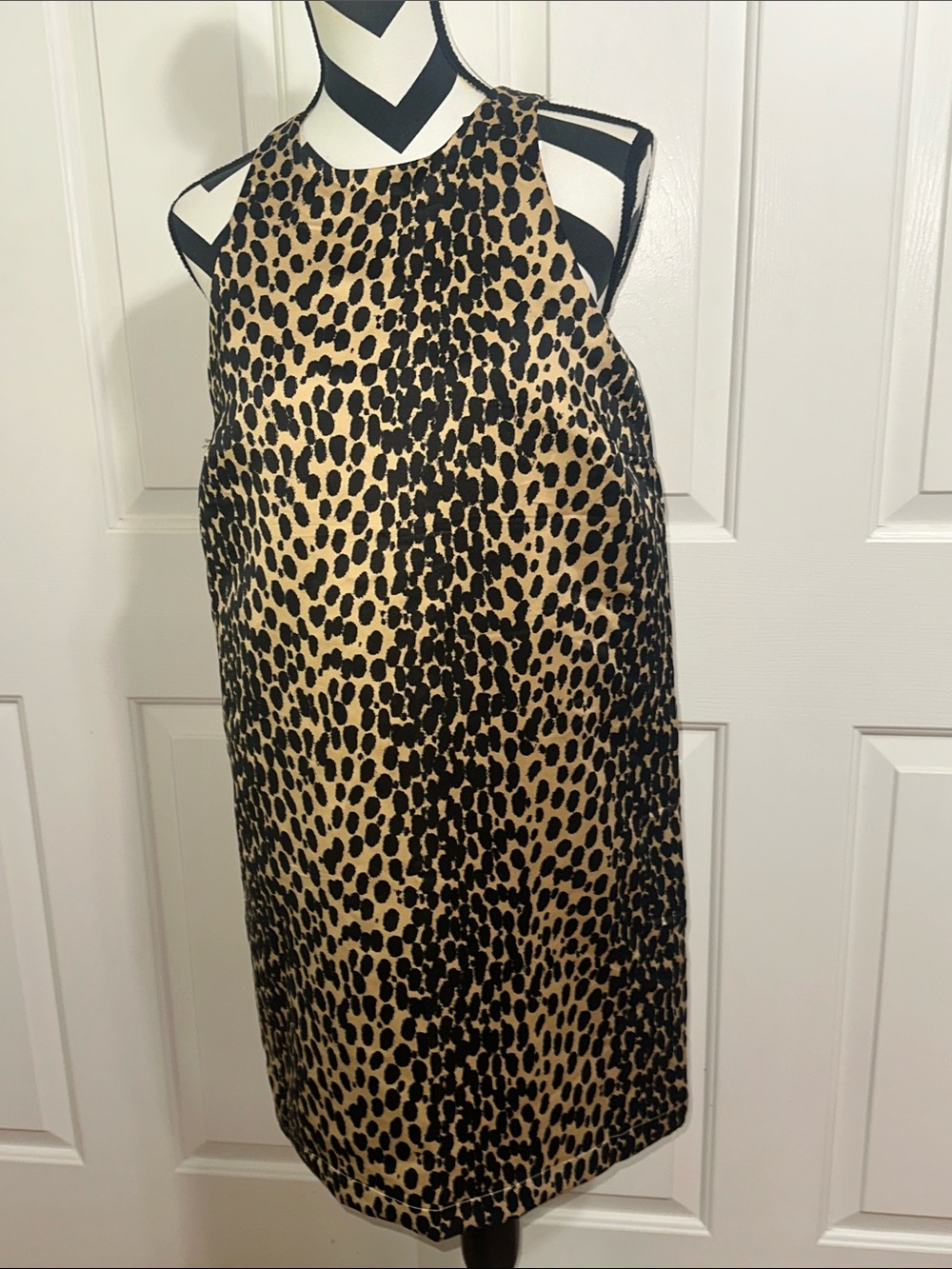 Future Collective Leopard Print Sleeveless Shift Dress - Black & Tan
